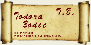 Todora Bodić vizit kartica